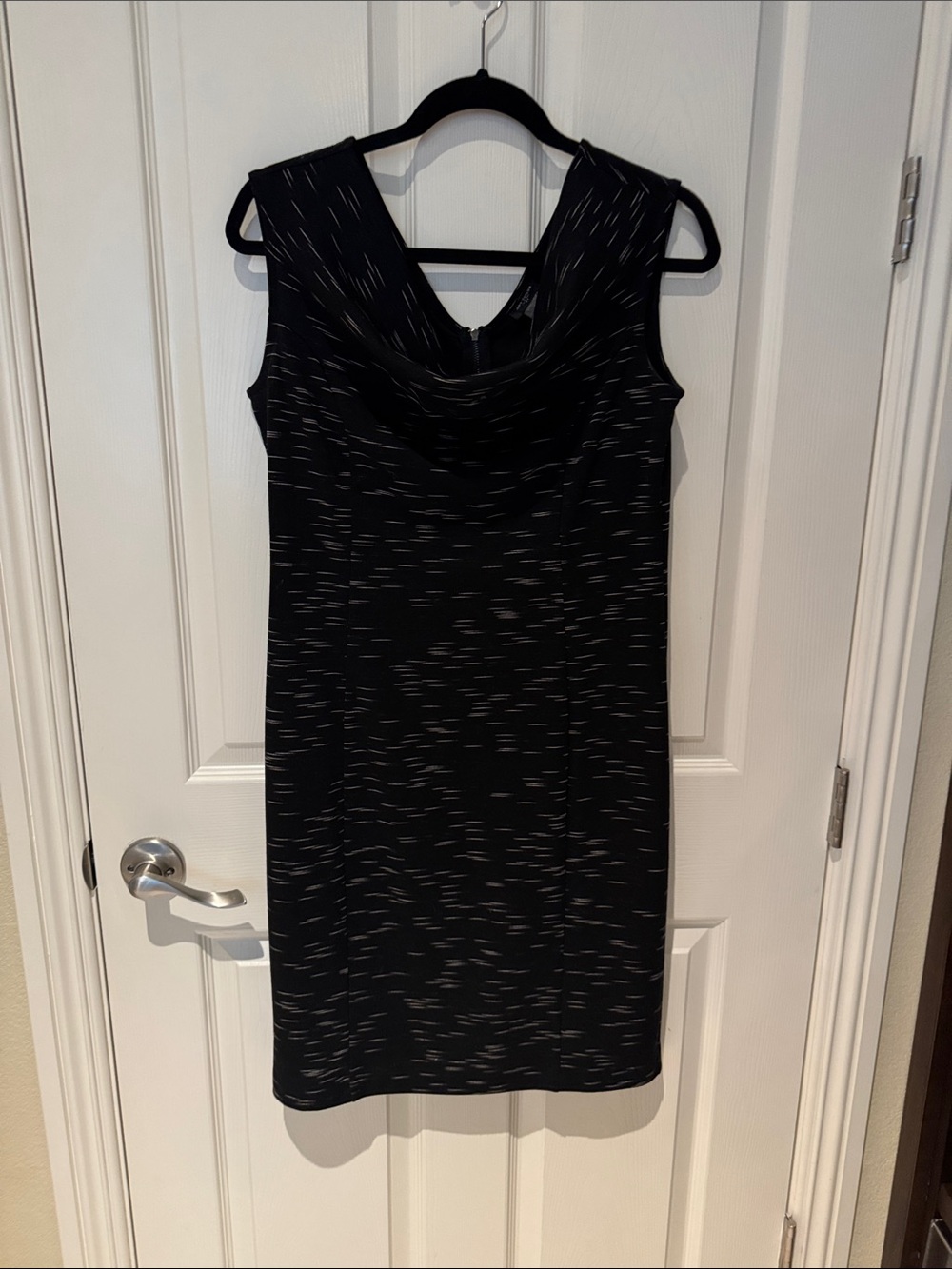 NWOT Ann Taylor Black Dress with Subtle Gray Pattern